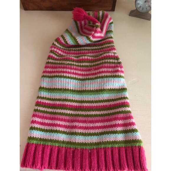 Pet Dog Apparel Striped Sweater with Hood Size Medium - Picture 2 of 8